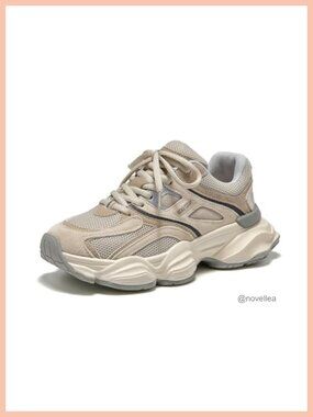 Pig Suede Mesh Wide Walking Sneakers Comfortable Lightweight Non-Slip